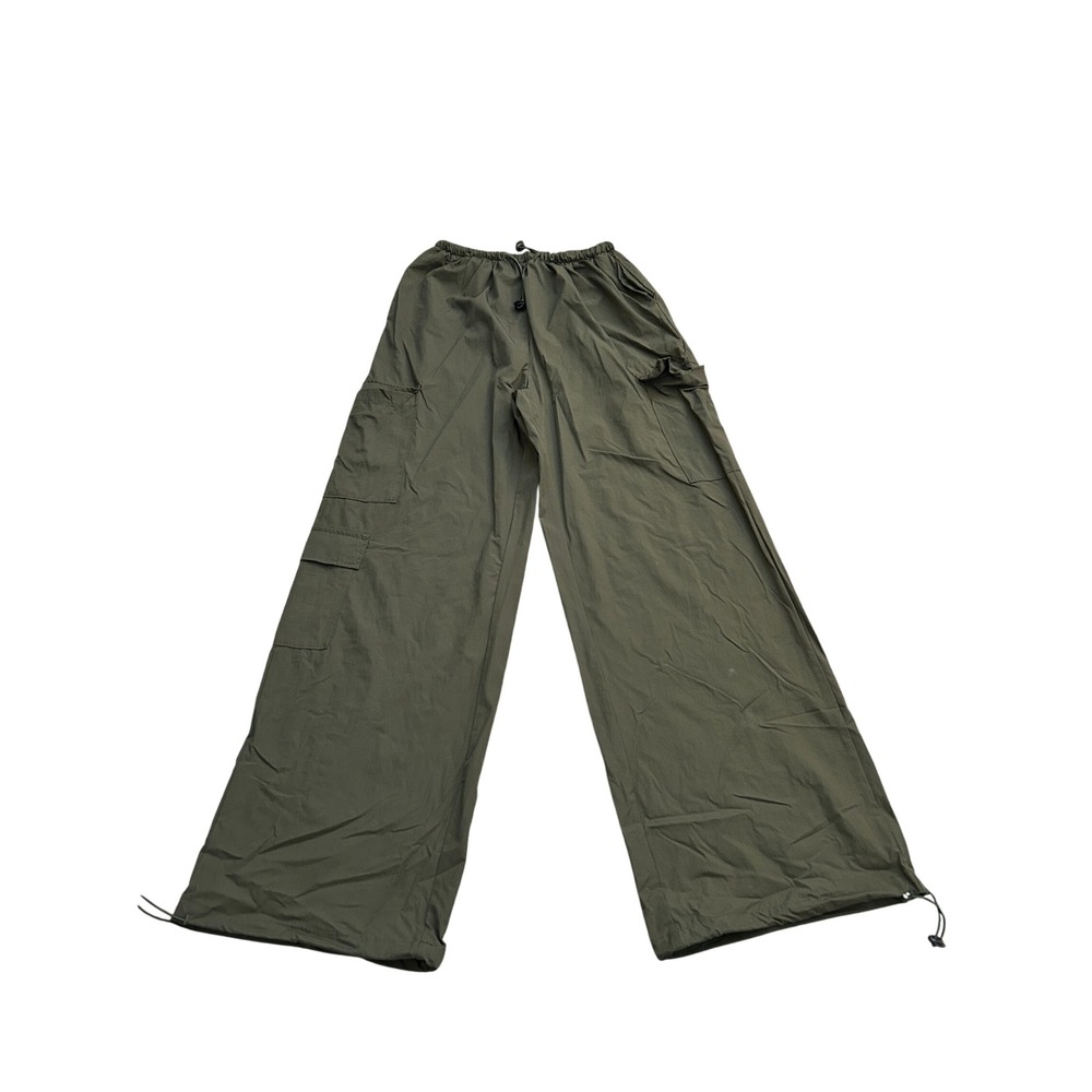 Vintage Parachute Cargo Pants Mens Small Olive Green Excellent Wide Leg Toggle